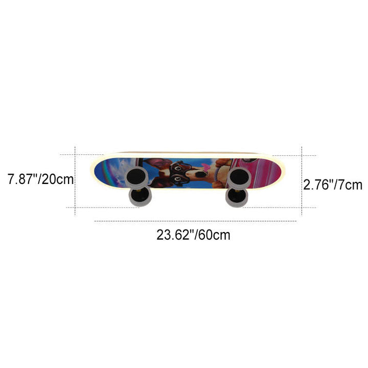 Modern Creative Cartoon Skateboard Acrylic LED Kids Flush Mount Ceiling Lamp-Orizon Depot