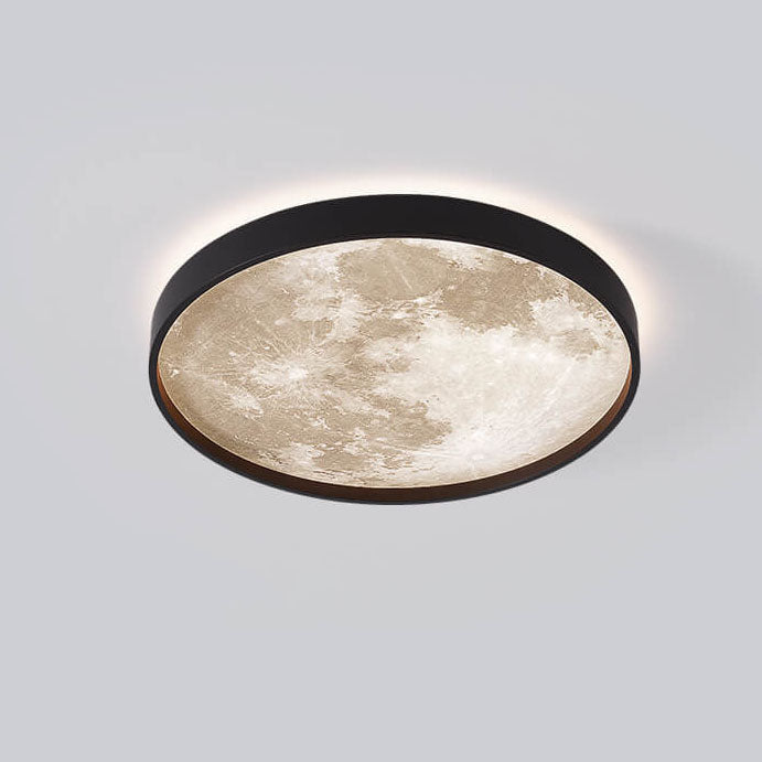 Nordic Minimalist Moon Shape Round LED Ceiling Lamp-Orizon Depot