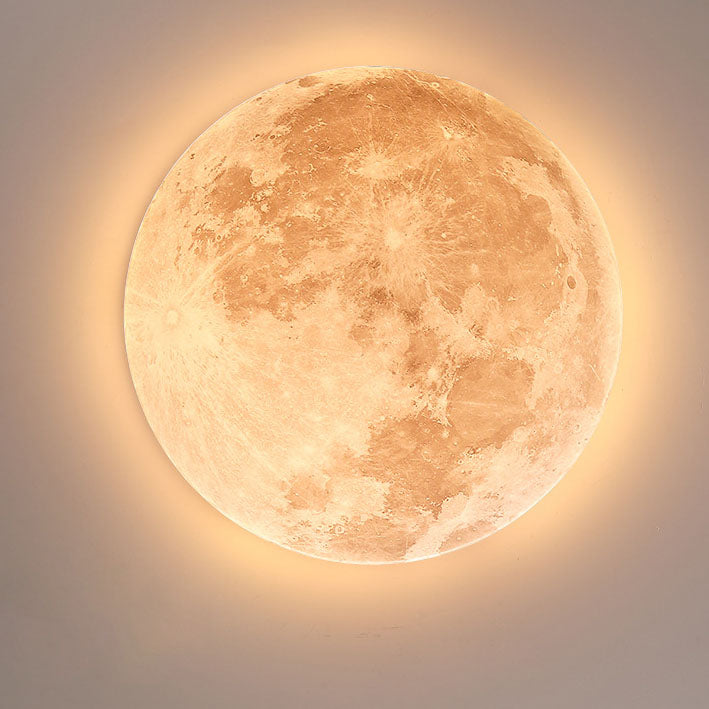 Nordic Minimalist Round Moon Design LED Flush Mount Ceiling Lamp-Orizon Depot