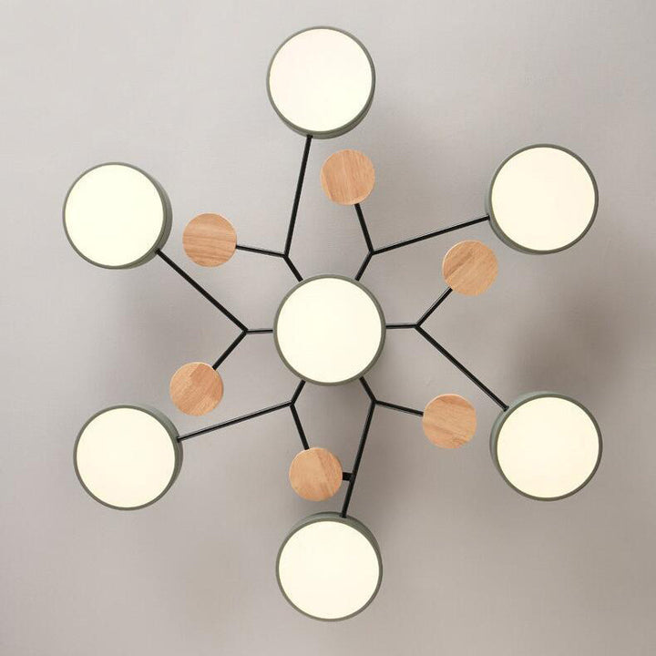 Contemporary Scandinavian Round Molecule Branch Design LED Semi-Flush Mount Ceiling Lamp For Bed Room-Orizon Depot