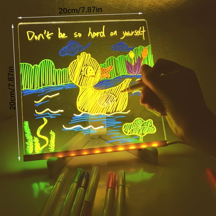 USB LED Noteboard with 12 Colored Pens - Bright Message Board for Home & Office-Orizon Depot