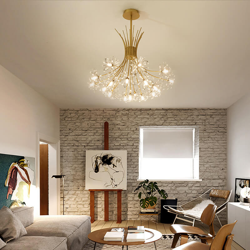 Crystal Dandelion Chandelier with 13–19 Lights for Luxury Interiors