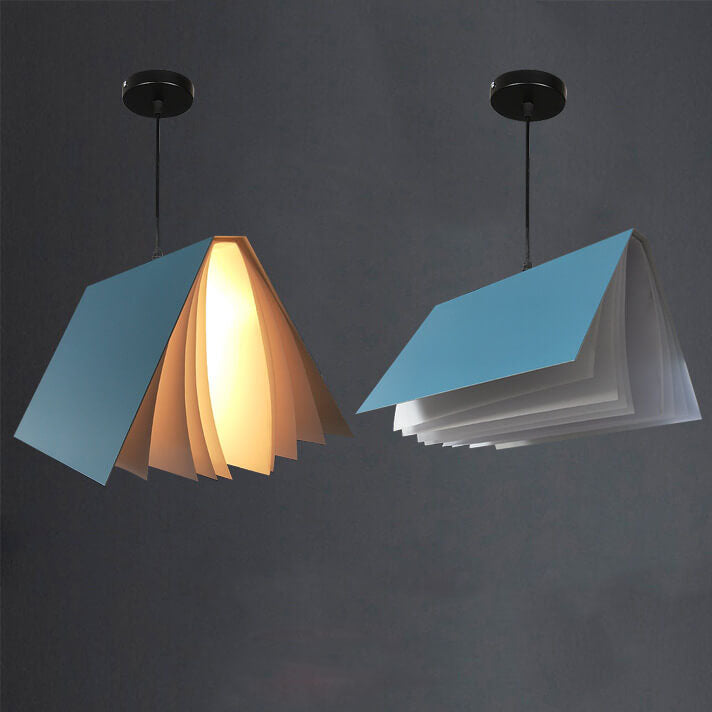 Flying Book 1-Light Metal PVC Book Shade Pendant Lamp-Orizon Depot