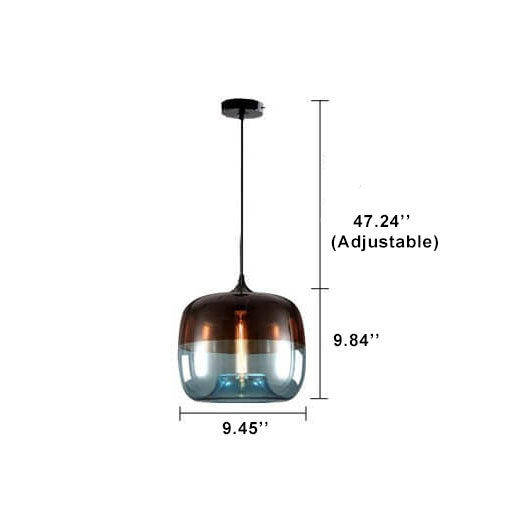 Retro Colorful Glass Style 1-Light Drum Pendant Lamp-Orizon Depot