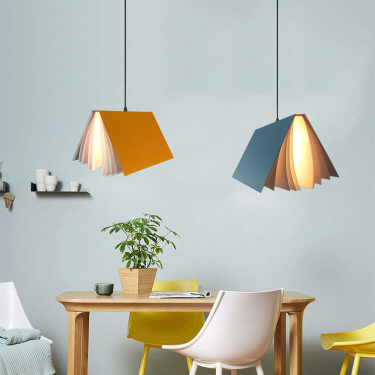 Flying Book 1-Light Metal PVC Book Shade Pendant Lamp