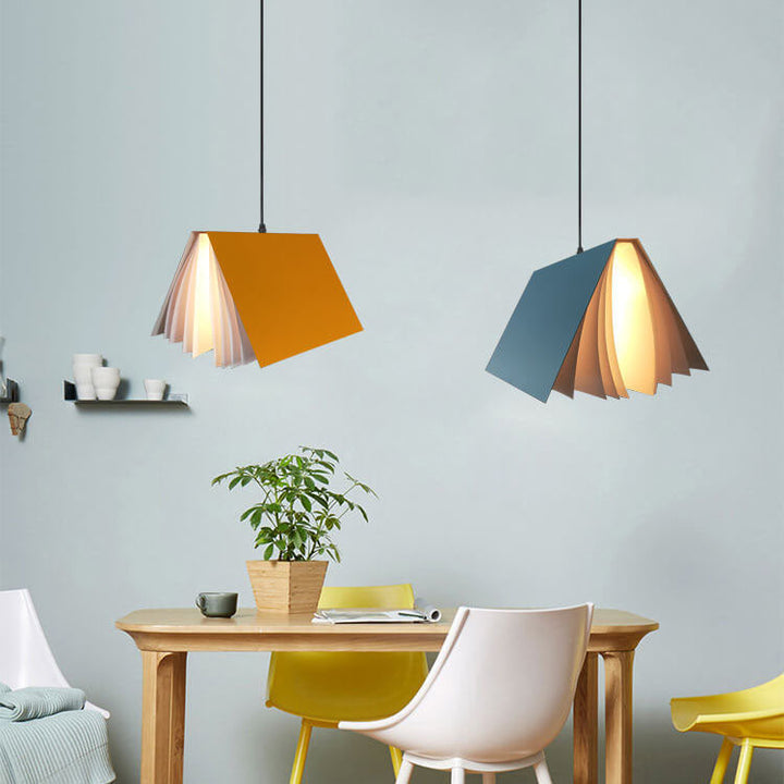Flying Book 1-Light Metal PVC Book Shade Pendant Lamp-Orizon Depot