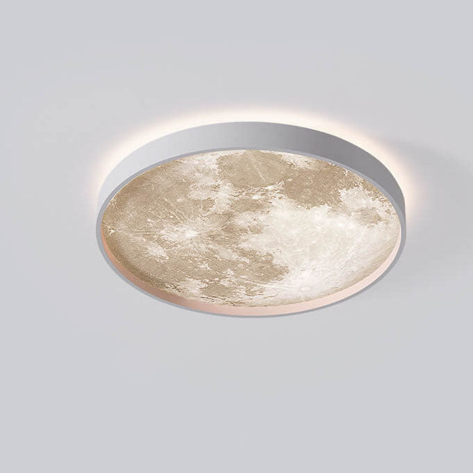 Nordic Minimalist Moon Shape Round LED Ceiling Lamp-Orizon Depot