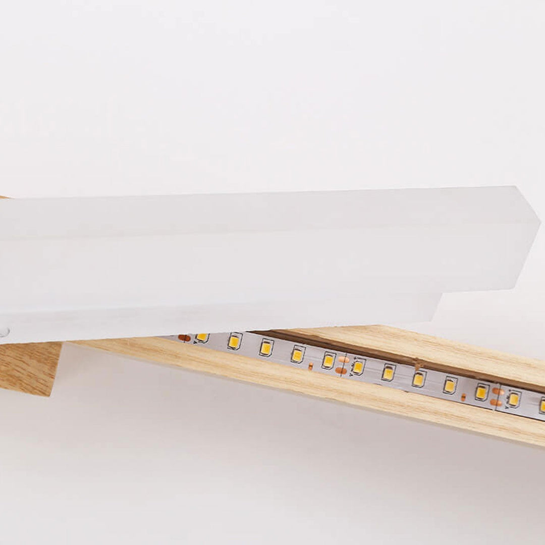 Nordic Minimalist Log Wood Strip LED Vanity Wall Sconce Lamp-Orizon Depot