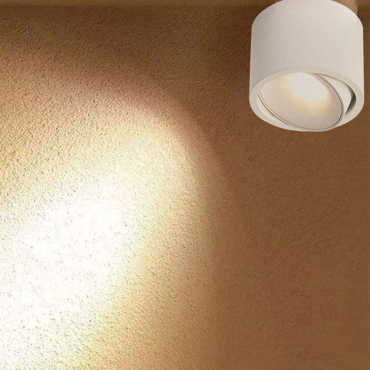 Modern Minimalist Adjustable Round LED Flush Mount Spotlight Ceiling Lamp-Orizon Depot