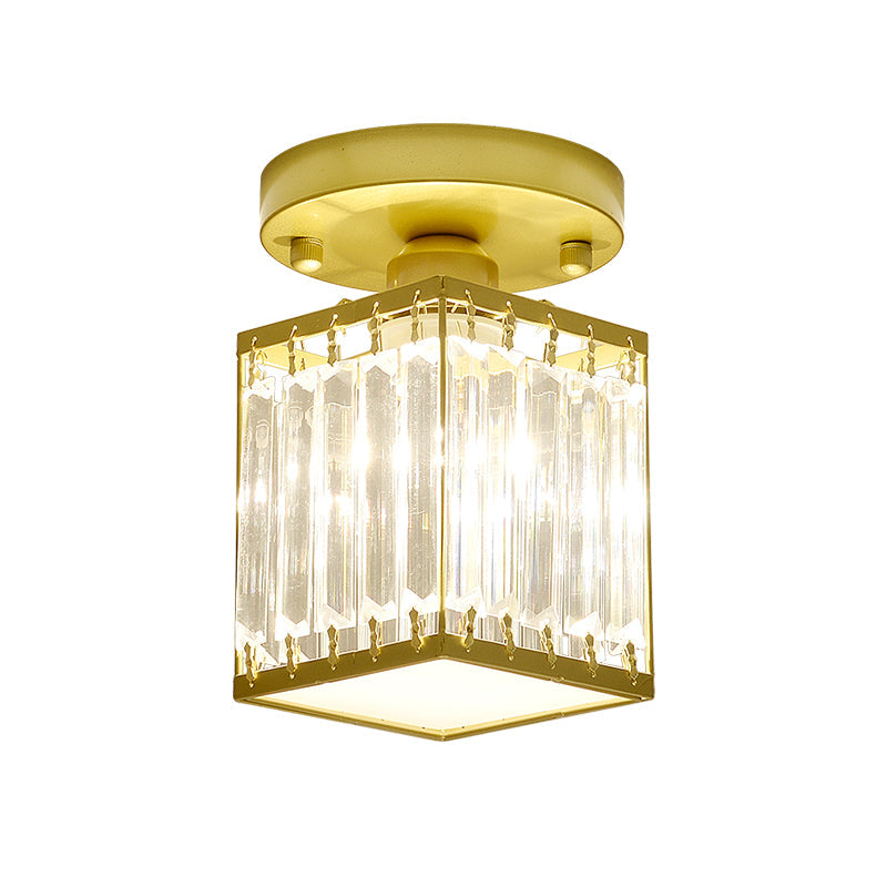 Modern Crystal Foyer Ceiling Light | Stylish Semi-Flush Fixture