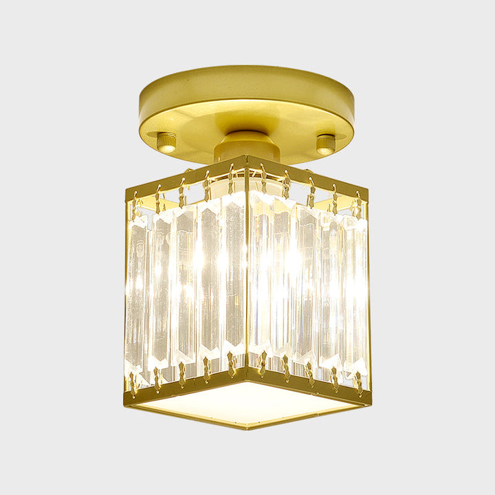 Modern Crystal Foyer Ceiling Light | Stylish Semi-Flush Fixture