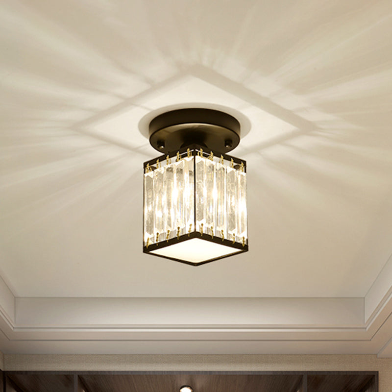 Modern Crystal Foyer Ceiling Light | Stylish Semi-Flush Fixture
