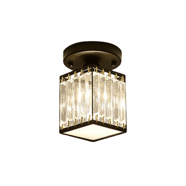 Modern Crystal Foyer Ceiling Light | Stylish Semi-Flush Fixture