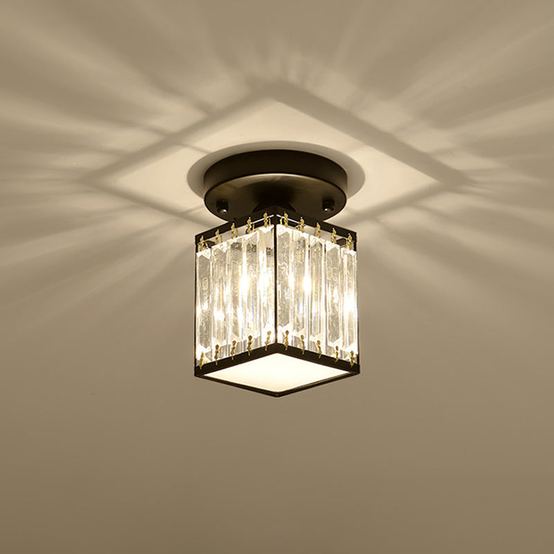 Modern Crystal Foyer Ceiling Light | Stylish Semi-Flush Fixture