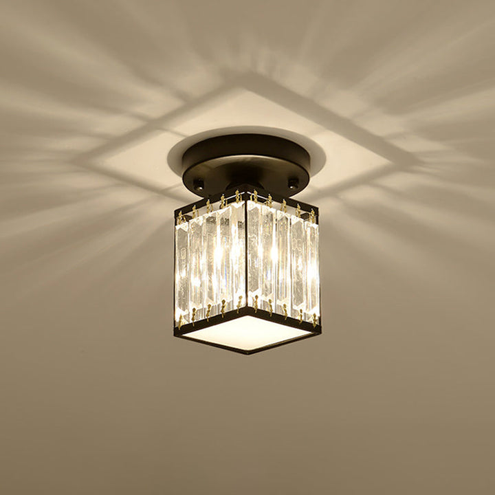 Modern Crystal Foyer Ceiling Light | Stylish Semi-Flush Fixture