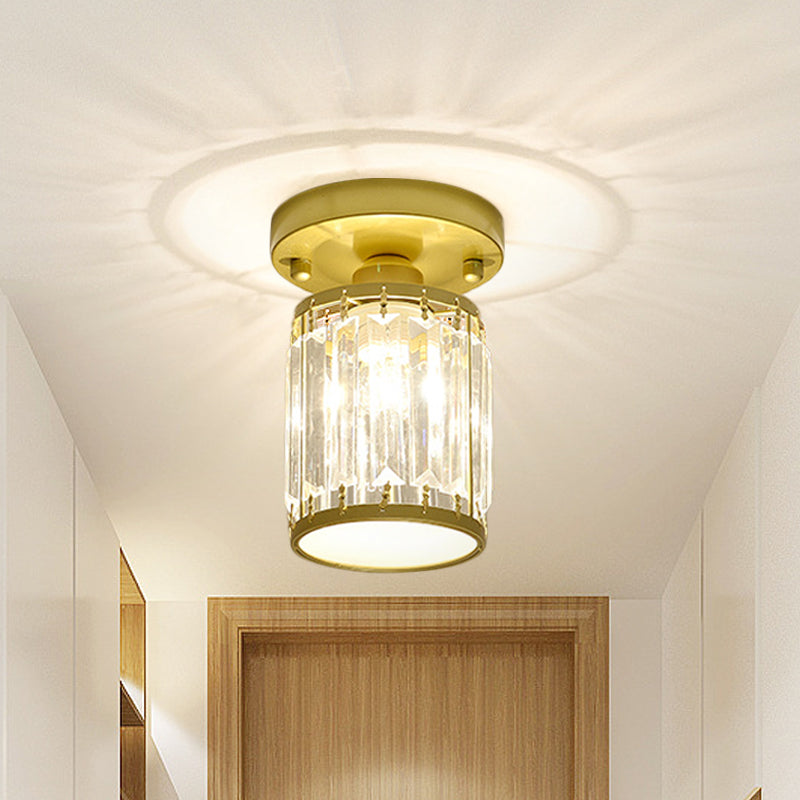 Modern Crystal Foyer Ceiling Light | Stylish Semi-Flush Fixture