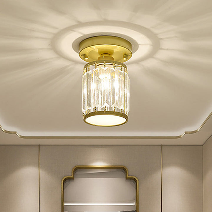 Modern Crystal Foyer Ceiling Light | Stylish Semi-Flush Fixture