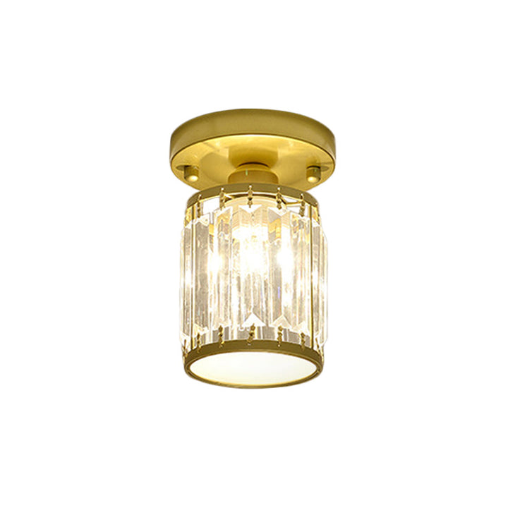 Modern Crystal Foyer Ceiling Light | Stylish Semi-Flush Fixture