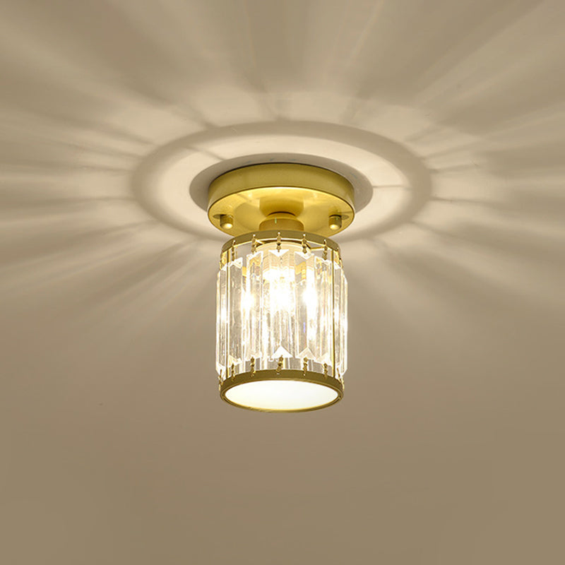 Modern Crystal Foyer Ceiling Light | Stylish Semi-Flush Fixture