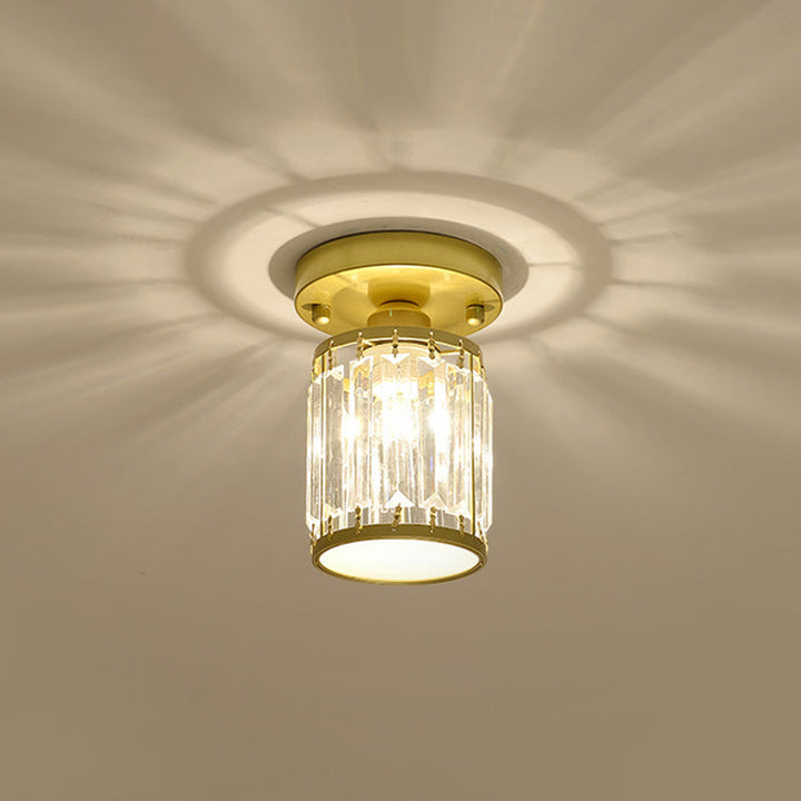 Modern Crystal Foyer Ceiling Light | Stylish Semi-Flush Fixture