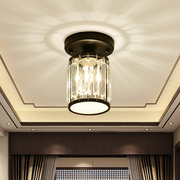 Modern Crystal Foyer Ceiling Light | Stylish Semi-Flush Fixture