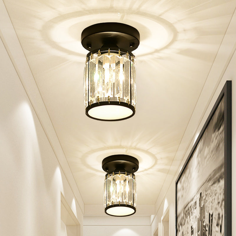 Modern Crystal Foyer Ceiling Light | Stylish Semi-Flush Fixture
