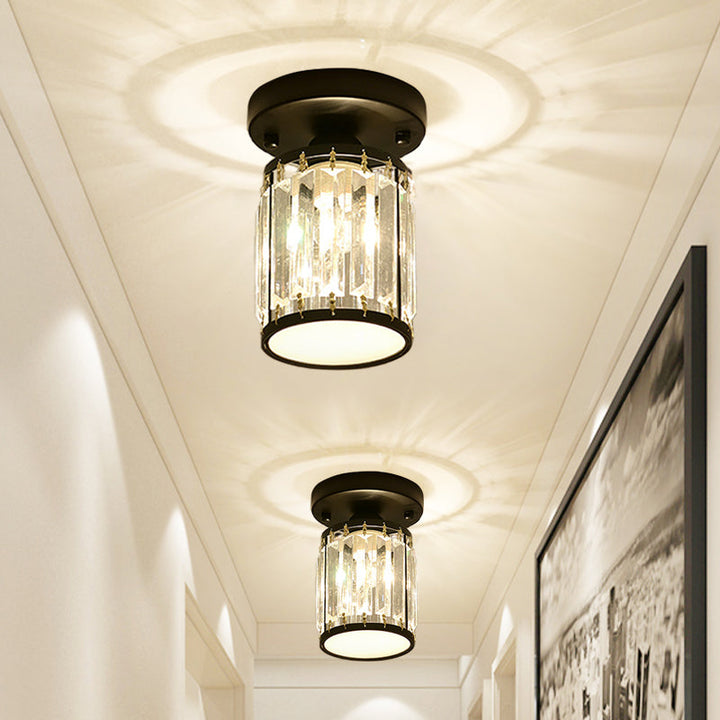 Modern Crystal Foyer Ceiling Light | Stylish Semi-Flush Fixture