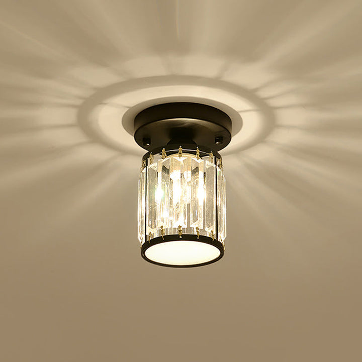 Modern Crystal Foyer Ceiling Light | Stylish Semi-Flush Fixture