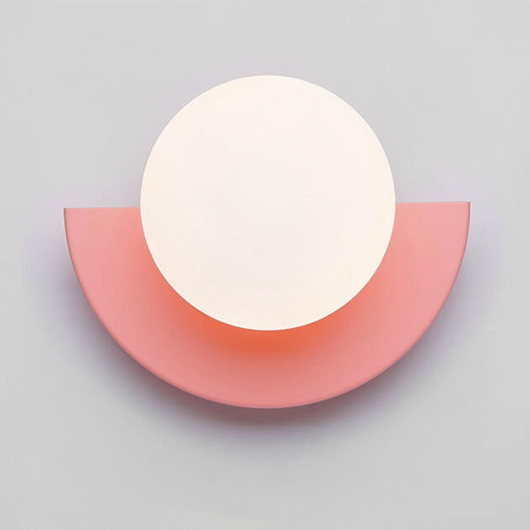 Modern Minimalist Colorful Glass Sphere Semicircle 1-Light Wall Sconce Lamp-Orizon Depot