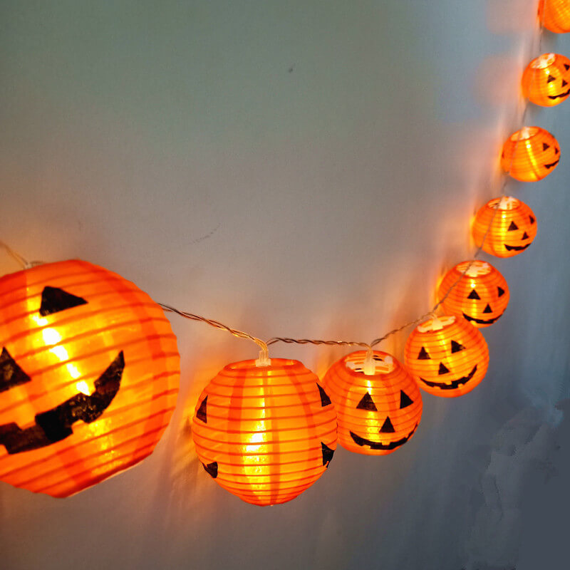 Halloween Pumpkin Lantern Outdoor Waterproof LED Decorative String Lamp-Orizon Depot