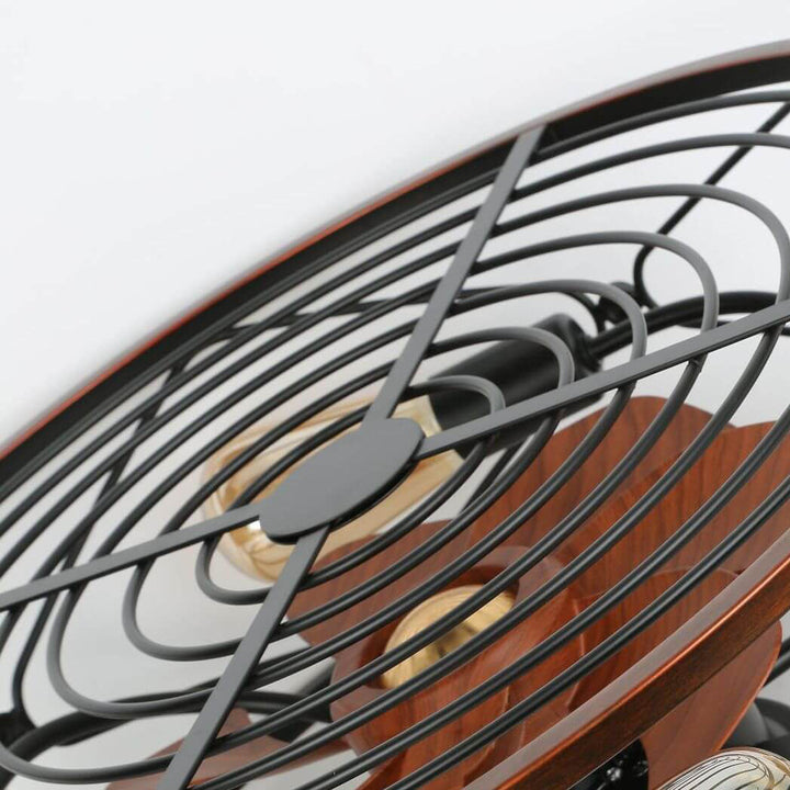 Nordic Industrial Wrought Iron Tubular 4-Light Flush Mount Ceiling Invisible Fan Light-Orizon Depot