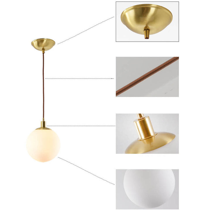 Nordic Modern Minimalist White Orb One-Light Pendant Lamp-Orizon Depot