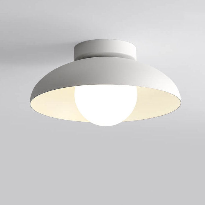 Japanese Wabi-Sabi Iron Glass 1-Light Semi-Flush Mount Lamp-Orizon Depot