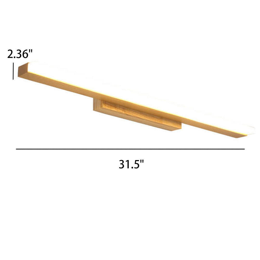 Nordic Minimalist Log Wood Strip LED Vanity Wall Sconce Lamp-Orizon Depot