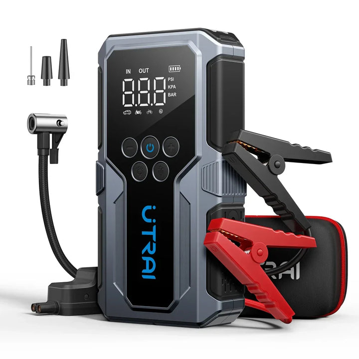 1500A 12V Car Jump Starter with Air Compressor and Inflator-Orizon Depot