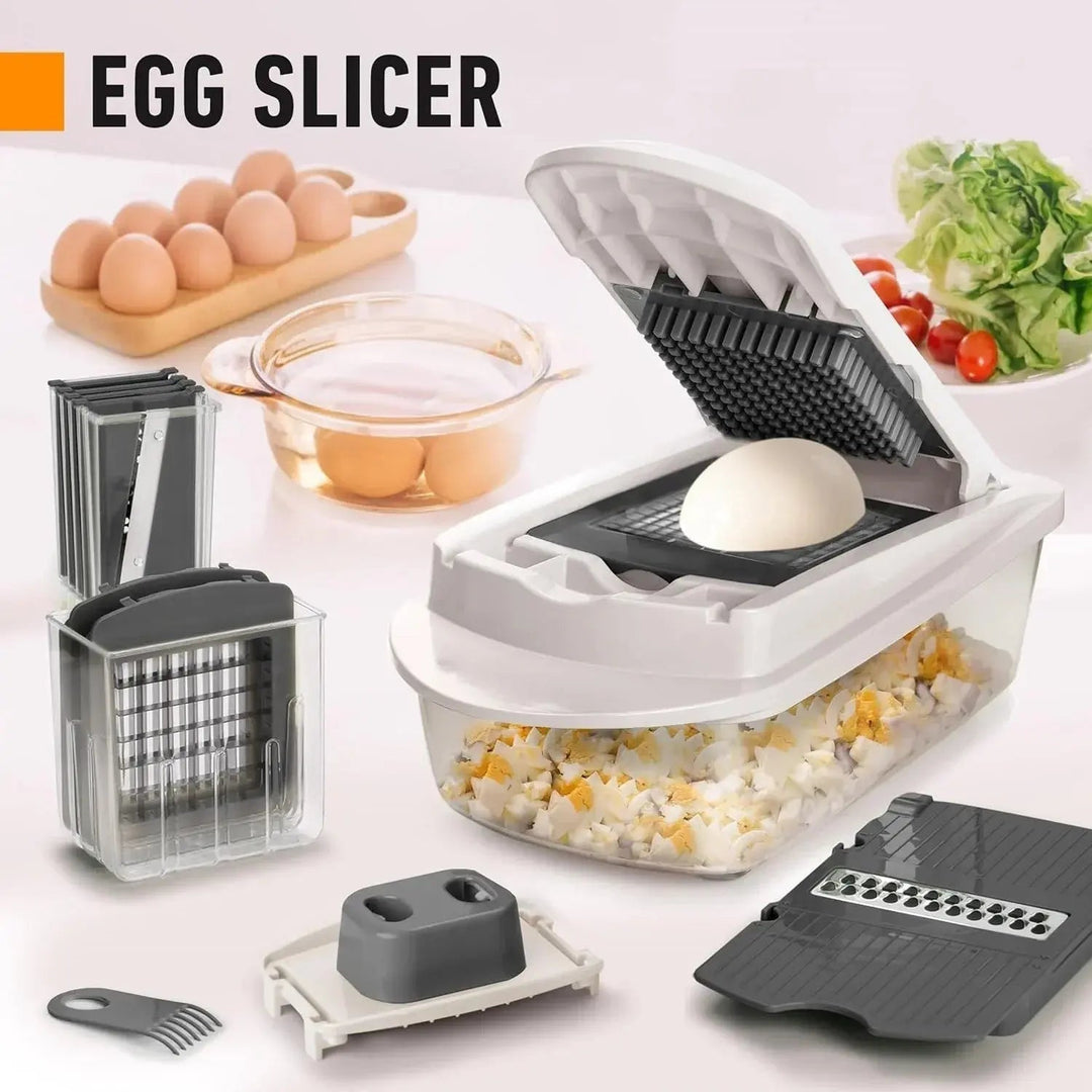 Vegetable Chopper for Slicing, Dicing, Grating with Safety Holder