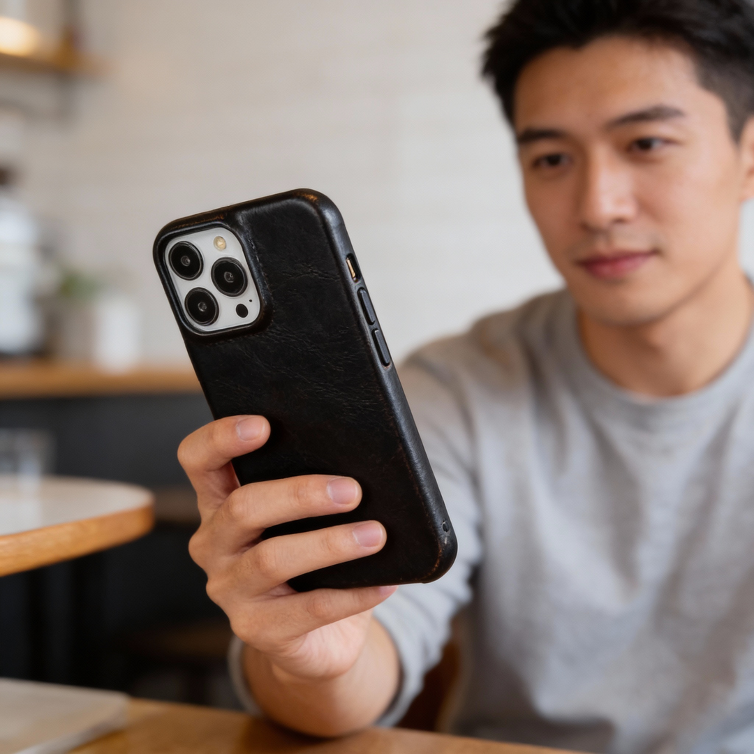 Genuine Leather Oil Wax iPhone Case for Ultimate Protection-Orizon Depot