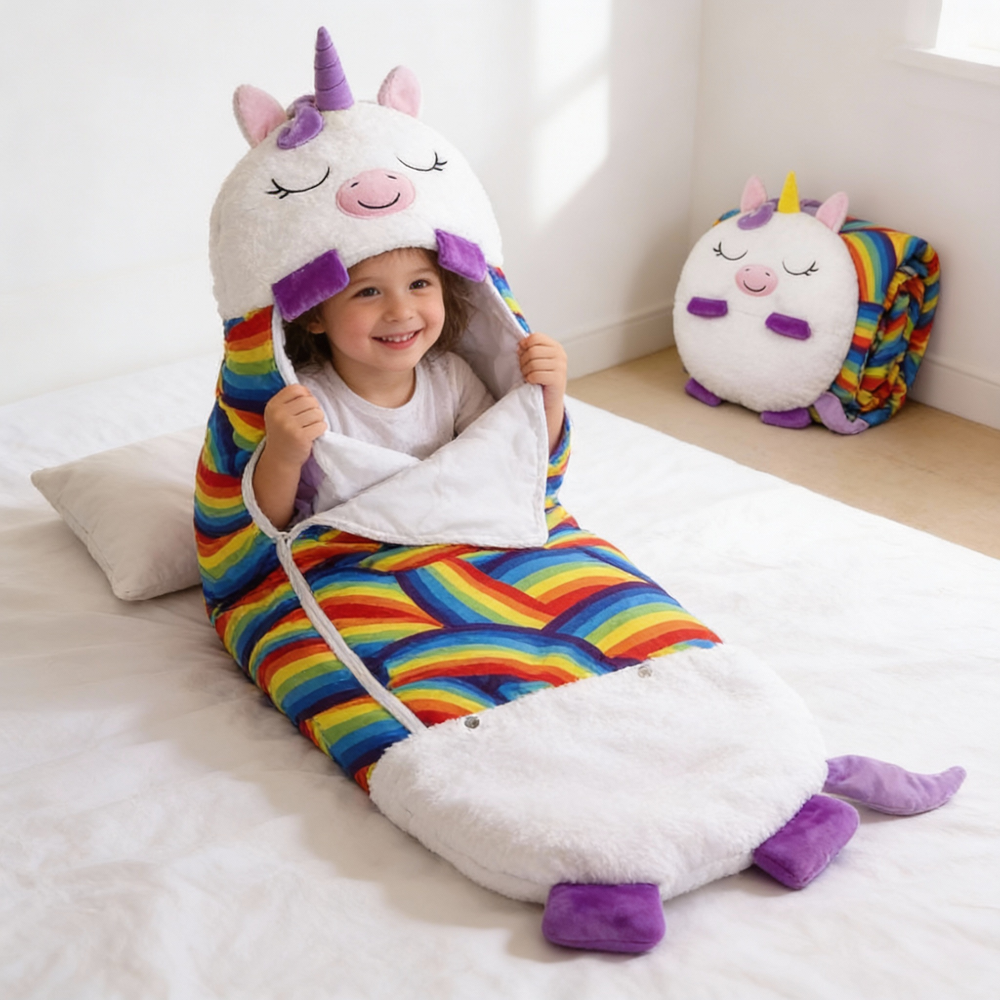 Animal-Shaped Foldable Kids' Sleeping Bag for Cozy Sleepovers-Orizon Depot