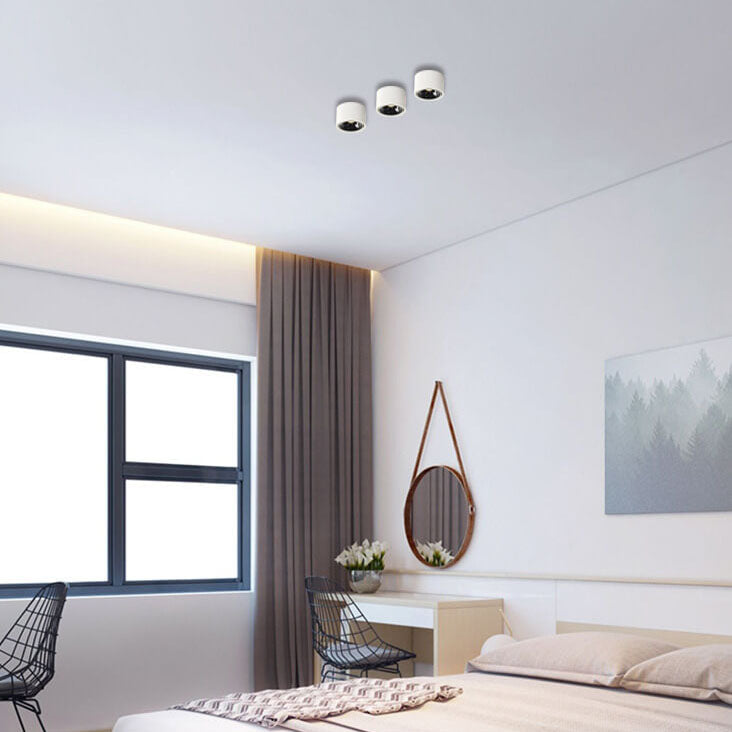 Modern Minimalist Adjustable Round LED Flush Mount Spotlight Ceiling Lamp-Orizon Depot