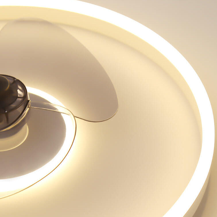 Nordic Simplistic Round Invisible LED Flush Mount Ceiling Fan Light