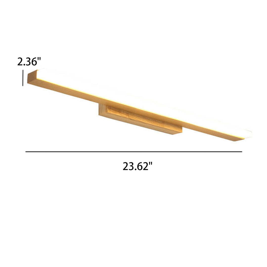 Nordic Minimalist Log Wood Strip LED Vanity Wall Sconce Lamp-Orizon Depot