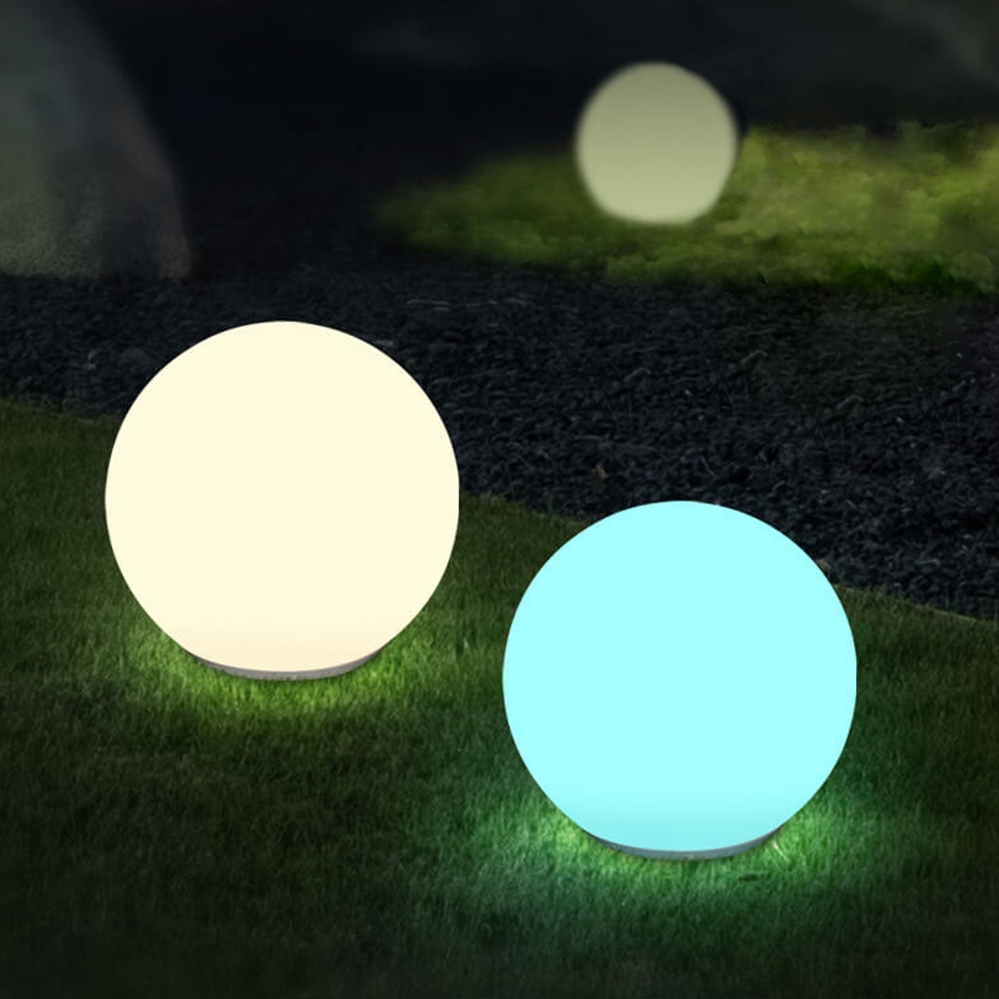 Solar Waterproof PE Spherical LED Lawn Light For Outdoor