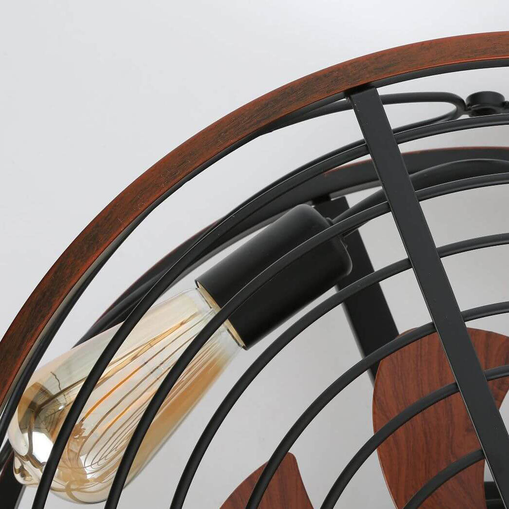 Nordic Industrial Wrought Iron Tubular 4-Light Flush Mount Ceiling Invisible Fan Light-Orizon Depot