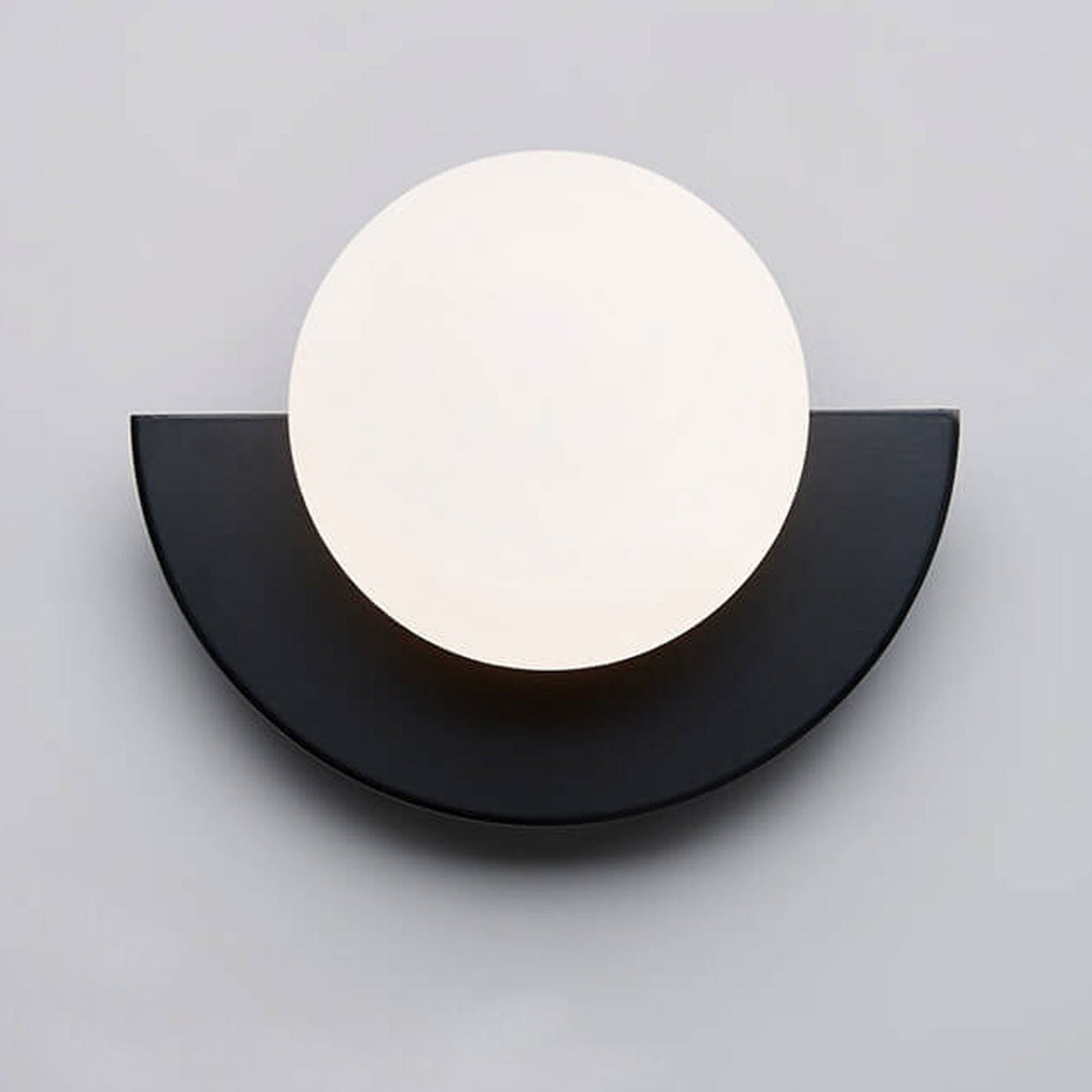 Modern Minimalist Colorful Glass Sphere Semicircle 1-Light Wall Sconce Lamp-Orizon Depot