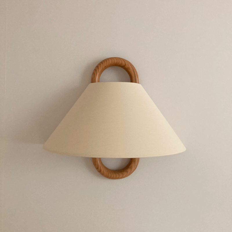 Modern Original Wooden Pleated Semi-Circle 1-Light Wall Sconce Lamp