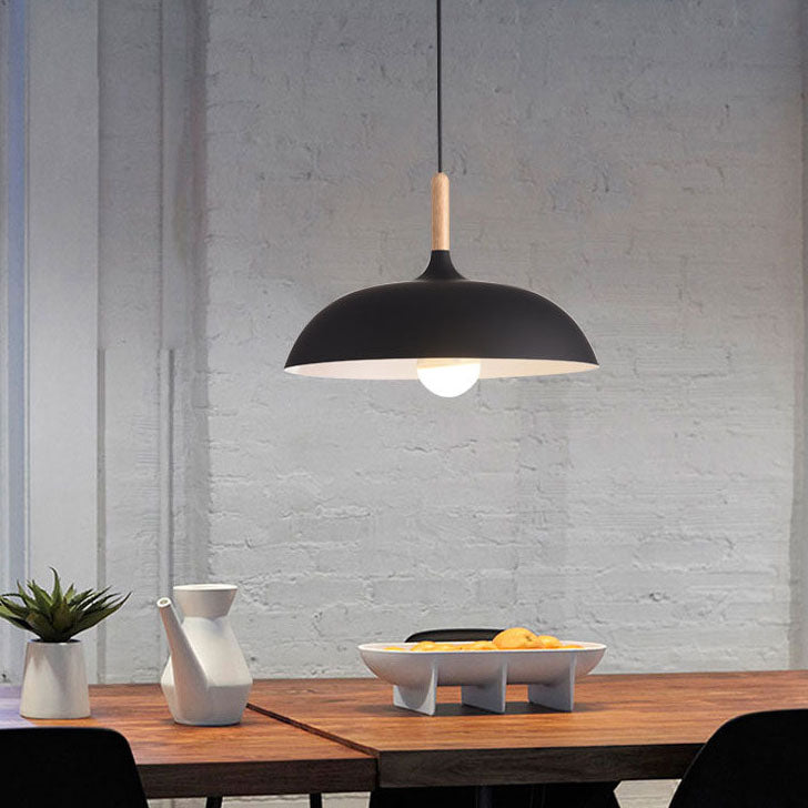Modern Industrial Wooden Top Pendant Light-Orizon Depot