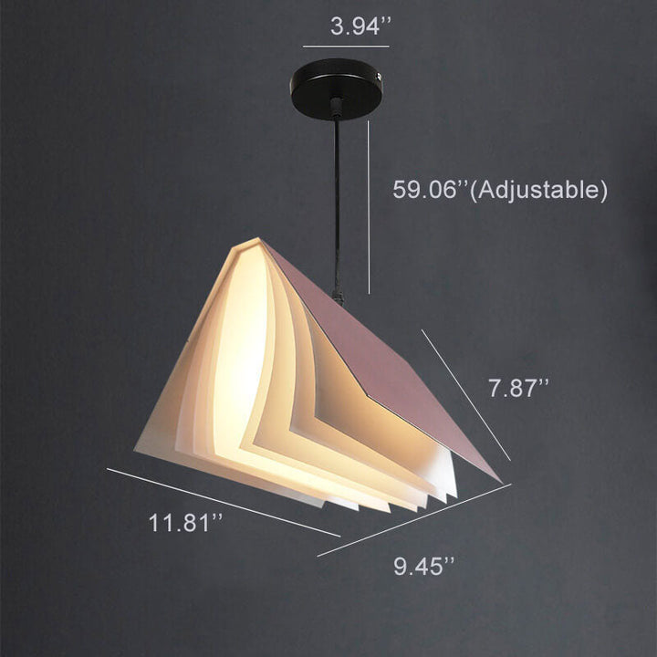 Flying Book 1-Light Metal PVC Book Shade Pendant Lamp-Orizon Depot
