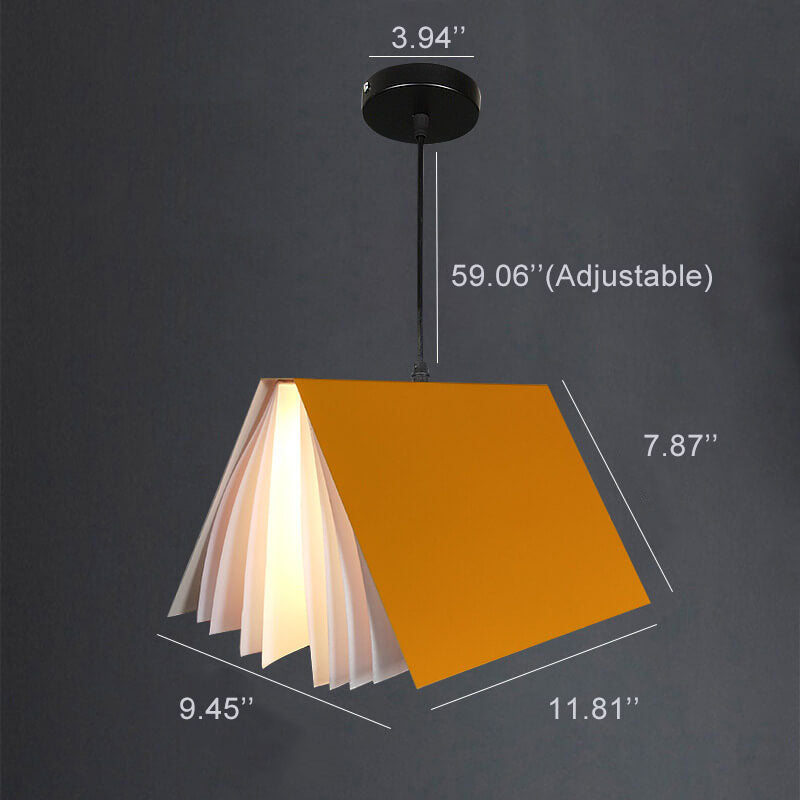 Flying Book 1-Light Metal PVC Book Shade Pendant Lamp