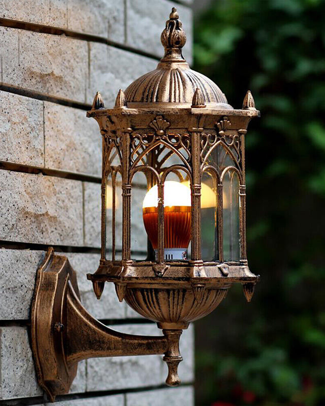 Antique Gold Outdoor Wall Light Fixture for Elegant Exteriors-Orizon Depot