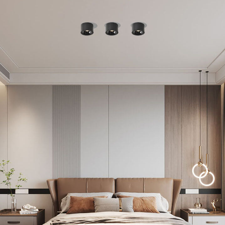 Modern Minimalist Adjustable Round LED Flush Mount Spotlight Ceiling Lamp-Orizon Depot